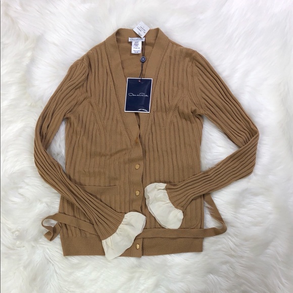 NWT $998 Oscar de la Renta Wool Cardigan Sweater